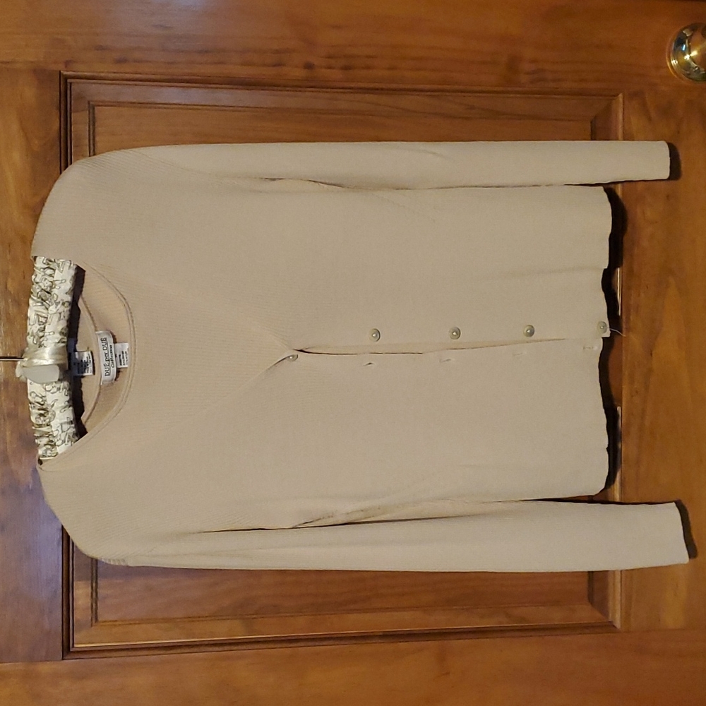 Beige Button-Up Cardigan